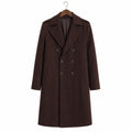 Scotch Coffee Brown Double-Breasted Wool Trench Coat For Men Brown – Product Photo
