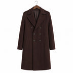 Scotch Coffee Brown Double-Breasted Wool Trench Coat For Men Brown – Product Photo