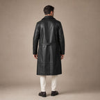 Sinner Black Leather Duster Coat For Men Black – Full Look