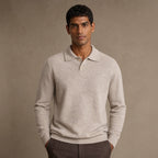 Sirolo Brushed Knit Polo in Oat – Tarlano Premium Menswear
