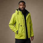 Softshell Jacket Adjustable Hood Water-Resistant Light Green – Side Angle View