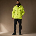 Softshell Jacket Adjustable Hood Water-Resistant Light Green – Full Look