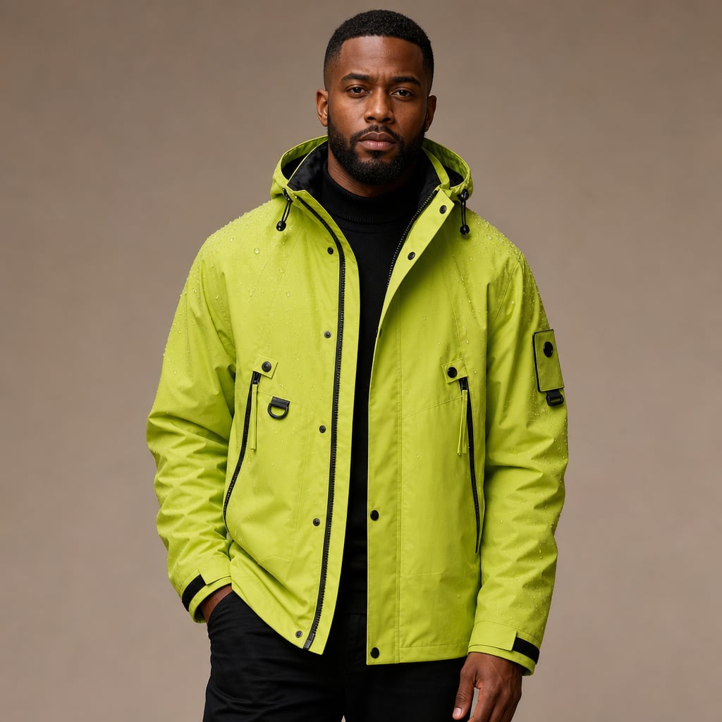 Softshell Jacket Adjustable Hood Water-Resistant in Light Green – Tarlano Premium Menswear