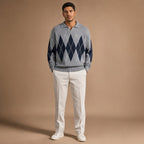 St. Andrews Argyle Knit Gray – Full Look
