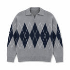 St. Andrews Argyle Knit Gray – Product Photo