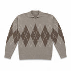 St. Andrews Argyle Knit Taupe – Product Photo