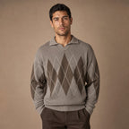 St. Andrews Argyle Knit in Taupe – Tarlano Premium Menswear