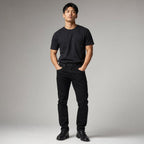 Stretch Cotton Denim Jeans Structured Fit Black – Product Photo