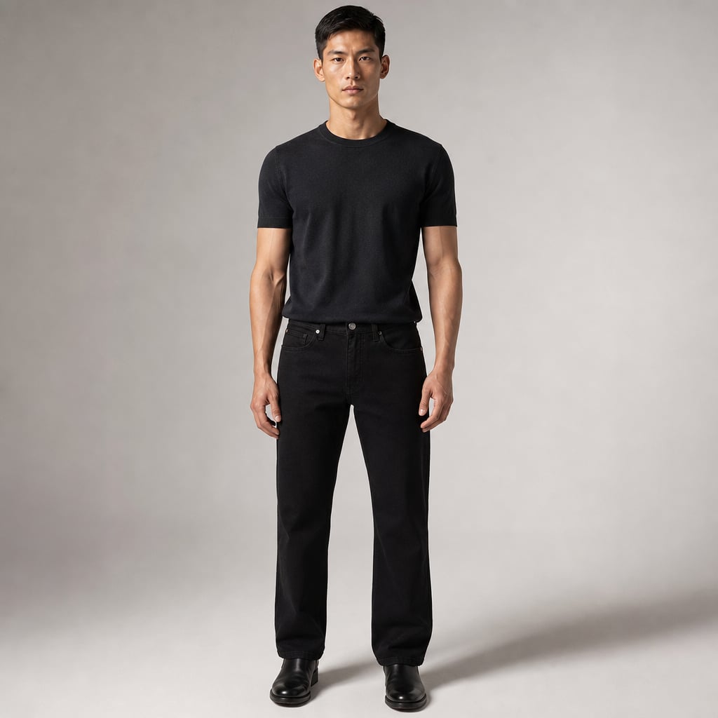 Stretch Cotton Denim Jeans Structured Fit in Black – Tarlano Premium Menswear