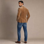 Suede Blazer Slim Fit Light Brown Light Brown – Side Angle View