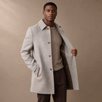 The Ace Gray Wool Car Coat For Men Gray – Side Angle View
