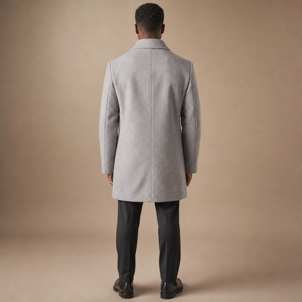 The Ace Gray Wool Car Coat For Men Gray – Full Look