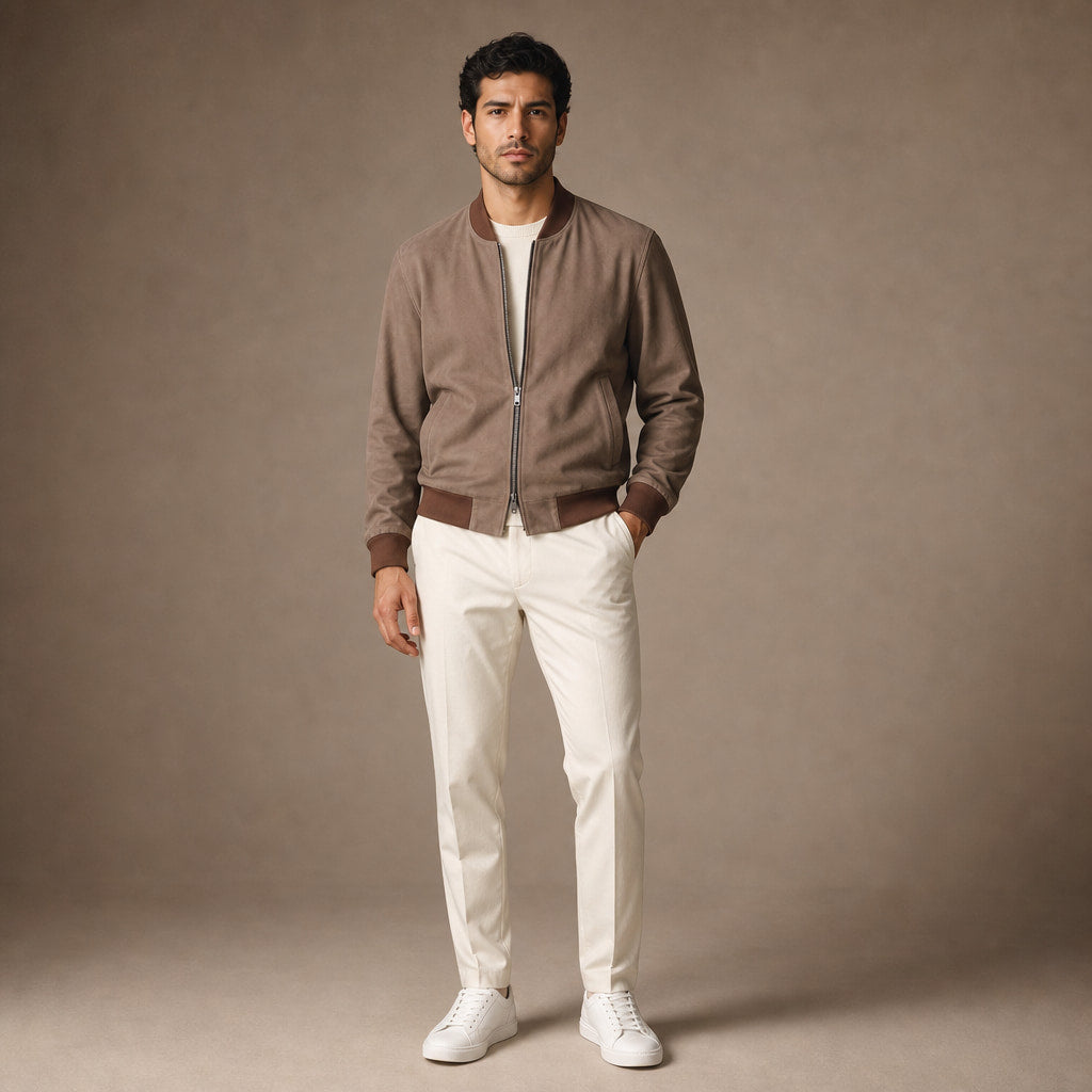 The Stunner Nubuck Bomber Jacket For Men – Full Look