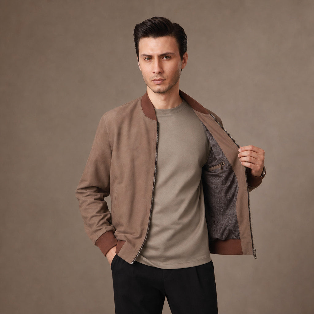 The Stunner Nubuck Bomber Jacket For Men – Tarlano Premium Menswear