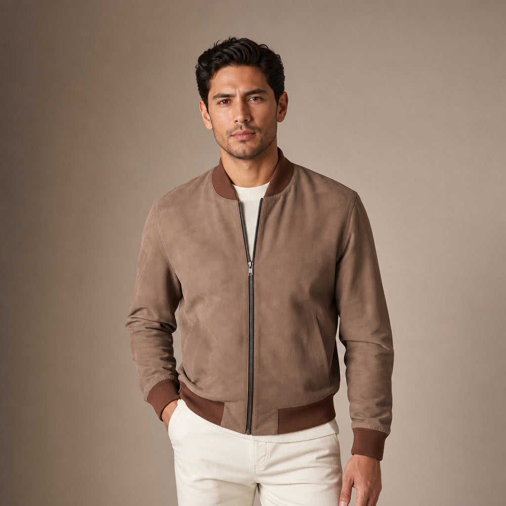 The Stunner Nubuck Bomber Jacket For Men – Tarlano Premium Menswear