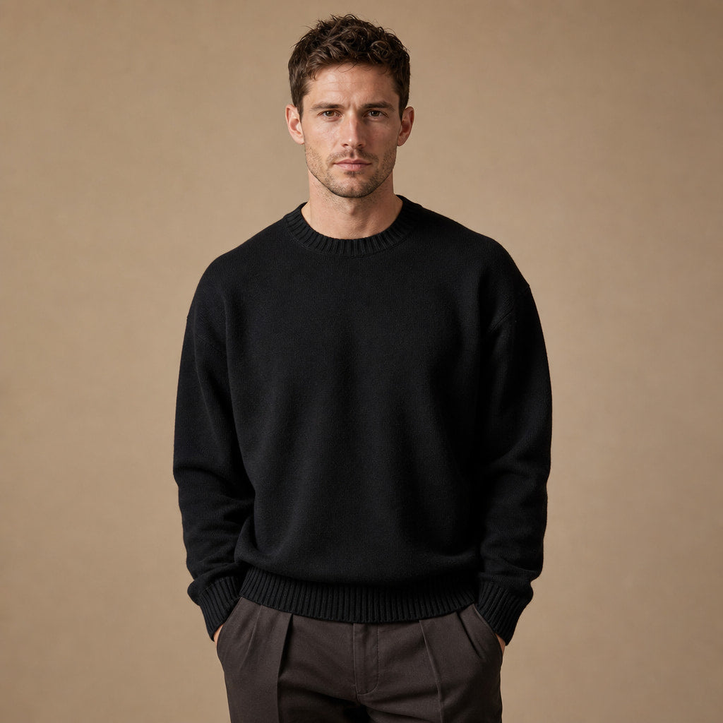 Thornbury Wool Sweater in Black – Tarlano Premium Menswear
