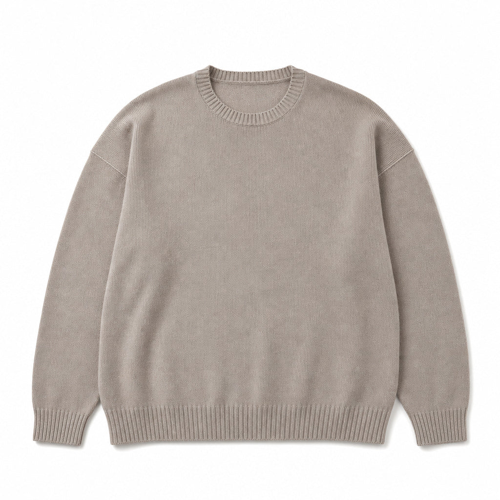 Thornbury Wool Sweater Dark Beige – Product Photo