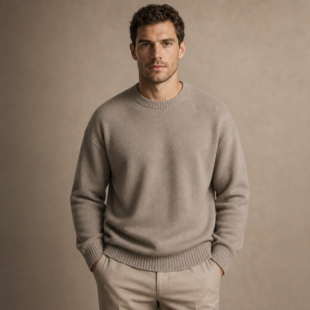 Thornbury Wool Sweater in Dark Beige – Tarlano Premium Menswear