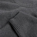 Thornbury Wool Sweater Dark Gray – Fabric and Detail Close-Up