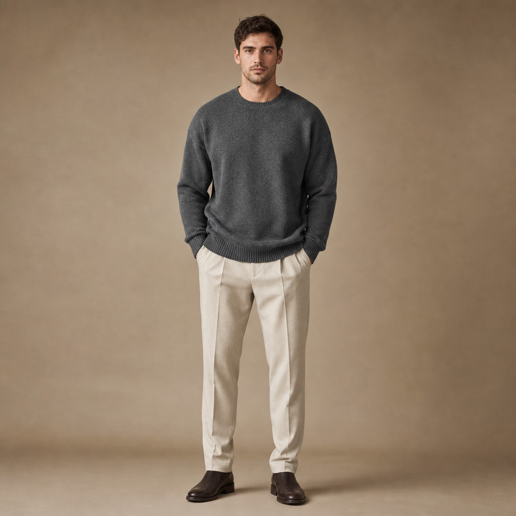Thornbury Wool Sweater Dark Gray – Full Look