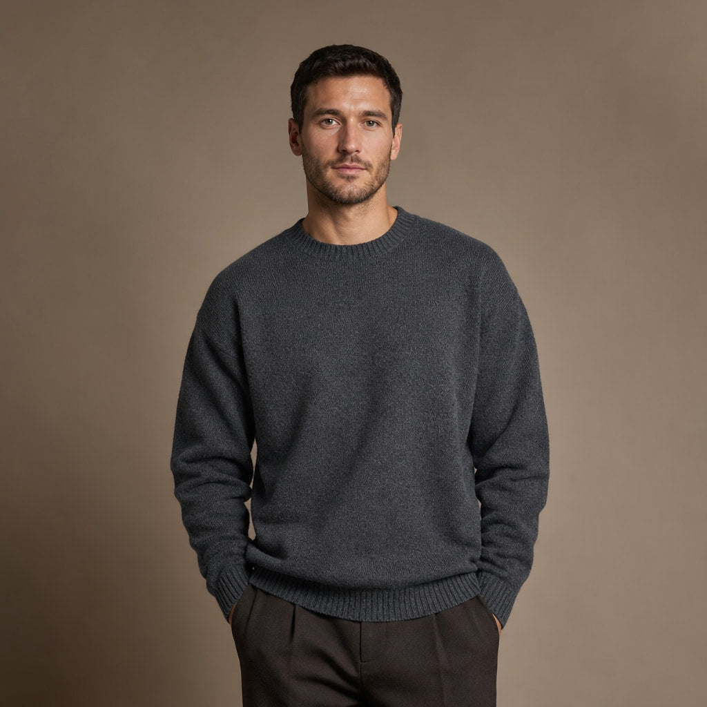 Thornbury Wool Sweater in Dark Gray – Tarlano Premium Menswear