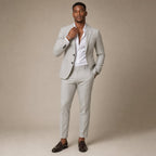 Two-Piece Blazer & Trouser Set Slim Fit Tailored Formal Light Grey – Product Photo