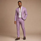 Two-Piece Blazer & Trouser Set Slim Fit Tailored Formal Purple – Product Photo