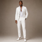 Two-Piece Blazer & Trouser Set Slim Fit Tailored Formal in White – Tarlano Premium Menswear