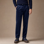 Corduroy Pants Pleated Front Classic Fit Navy – Product Photo
