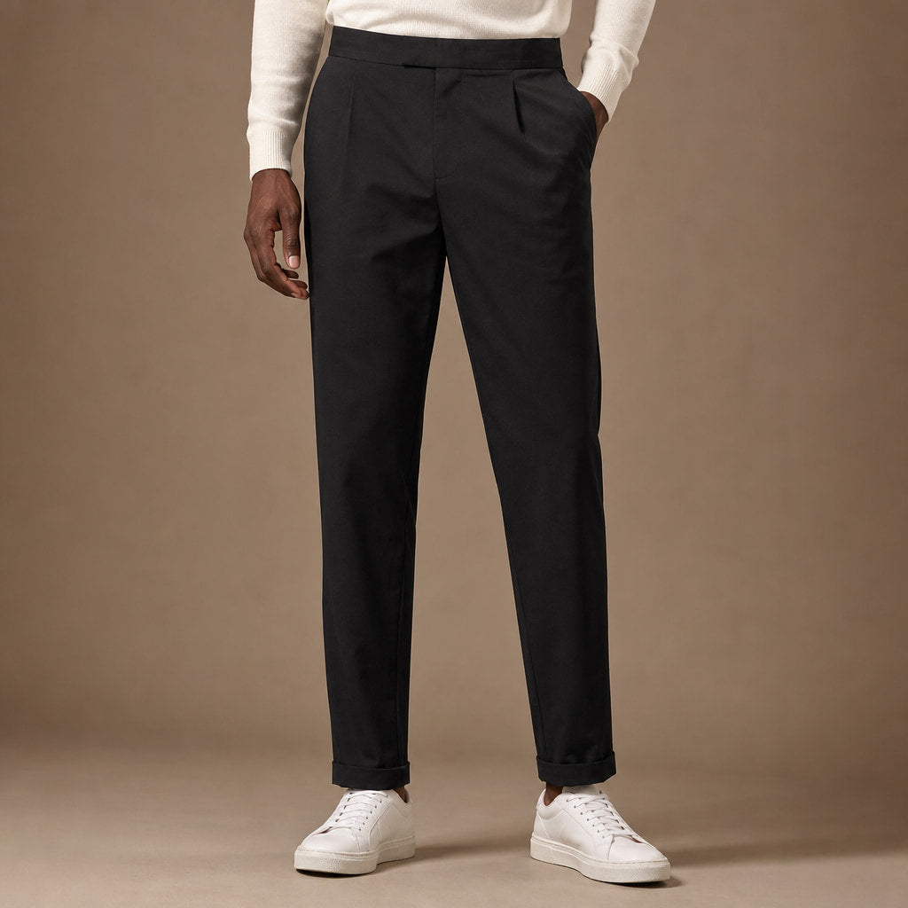Dress Pants Pleated Front in Black – Tarlano Premium Menswear