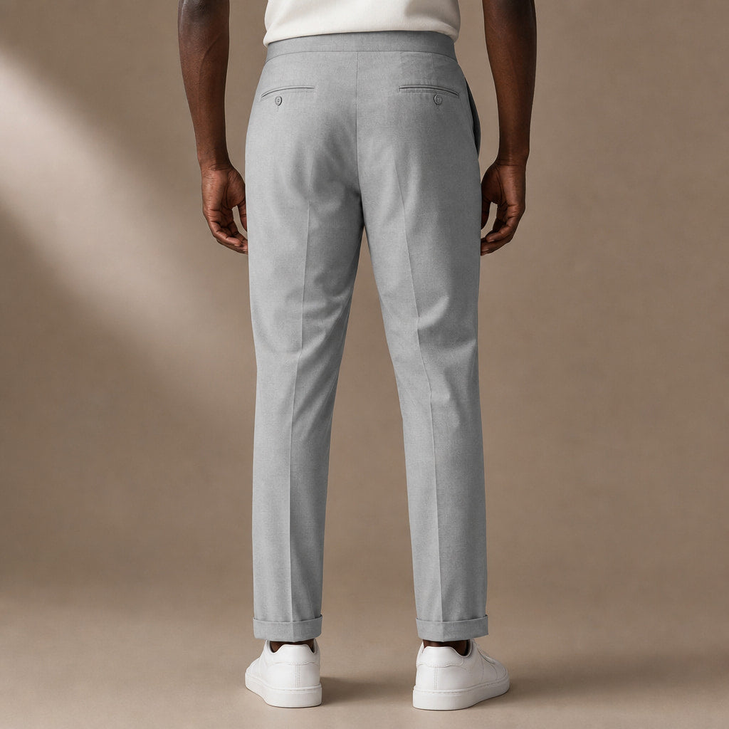 Dress Pants Pleated Front Light Gray – Full Look