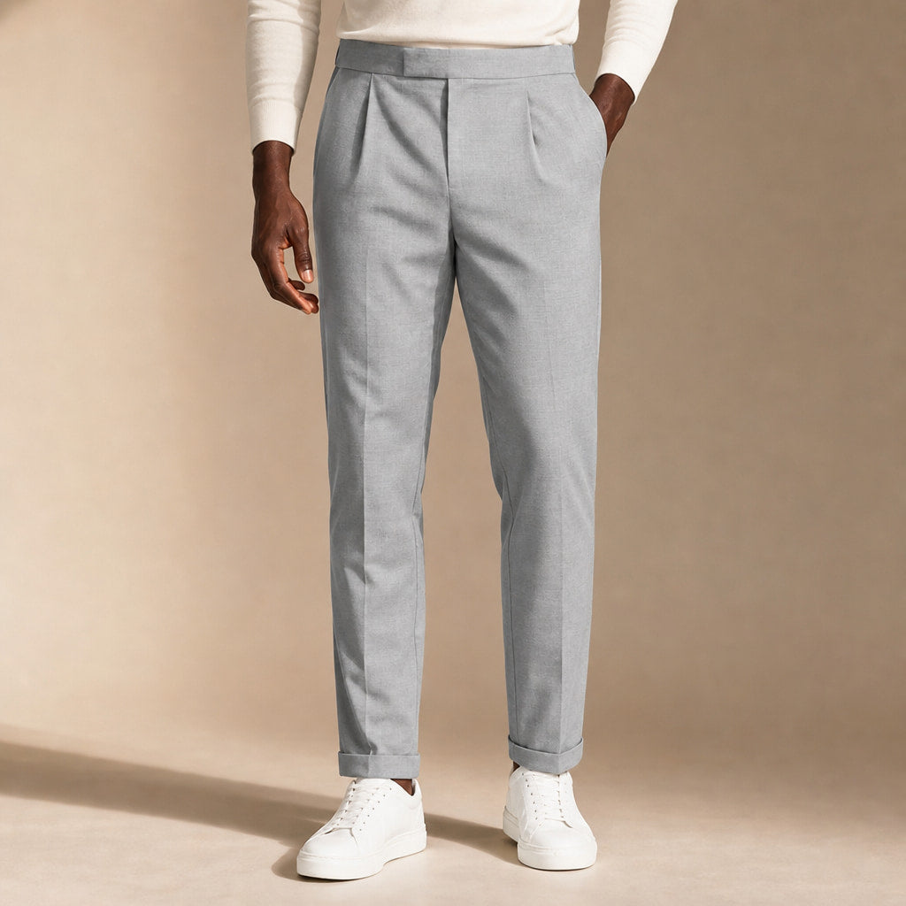 Dress Pants Pleated Front in Light Gray – Tarlano Premium Menswear