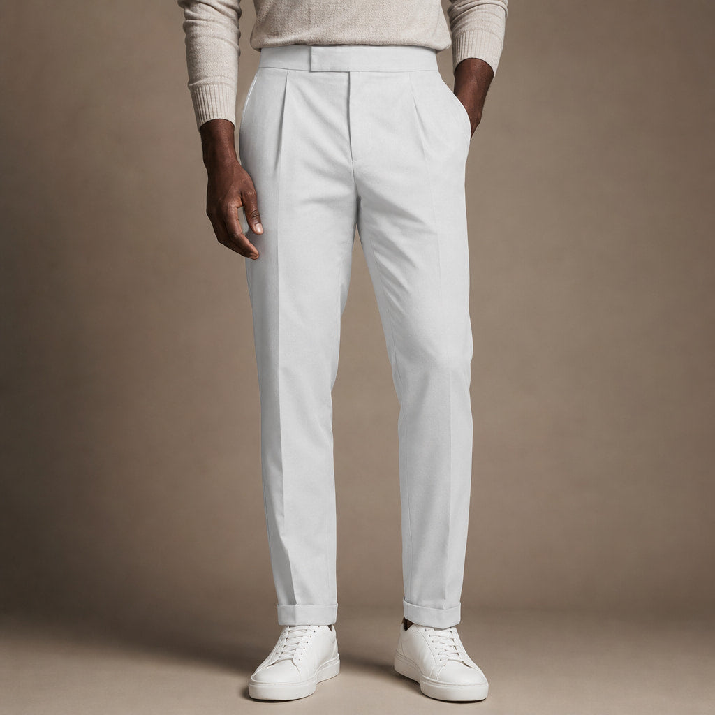 Dress Pants Pleated Front White – Product Photo