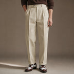 Dress Pants Pleated Front Cuffed Hem Khaki – Product Photo