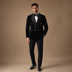 Velvet Tuxedo Jacket Shawl Lapel in Black – Tarlano Premium Menswear