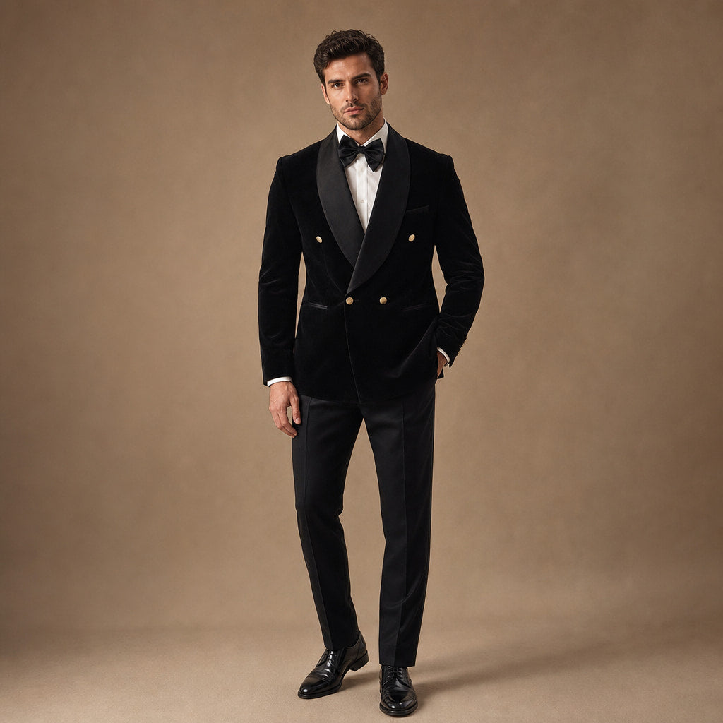 Velvet Tuxedo Jacket Shawl Lapel in Black – Tarlano Premium Menswear