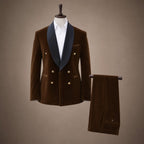 Velvet Tuxedo Jacket Shawl Lapel Brown – Product Photo