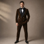 Velvet Tuxedo Jacket Shawl Lapel in Brown – Tarlano Premium Menswear
