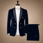 Velvet Tuxedo Jacket Shawl Lapel Navy – Product Photo