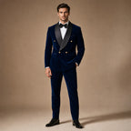 Velvet Tuxedo Jacket Shawl Lapel in Navy – Tarlano Premium Menswear