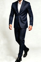 Velmaro | Striped Suit Single Breasted Blue – Premium Editorial