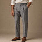 Pleated Trouser Cuffed Hem in Grey – Tarlano Premium Menswear