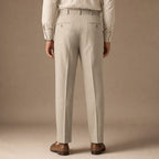 Pleated Trouser Cuffed Hem Khaki – Full Look