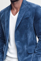 Velsor | Suede Blazer Single Breasted Blue – Product Photo