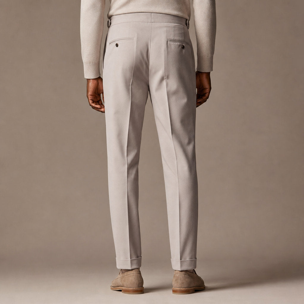 Dress Pants Pleated Front Slim Fit Beige – Full Look
