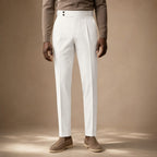 Dress Pants Pleated Front Slim Fit in Ivory – Tarlano Premium Menswear