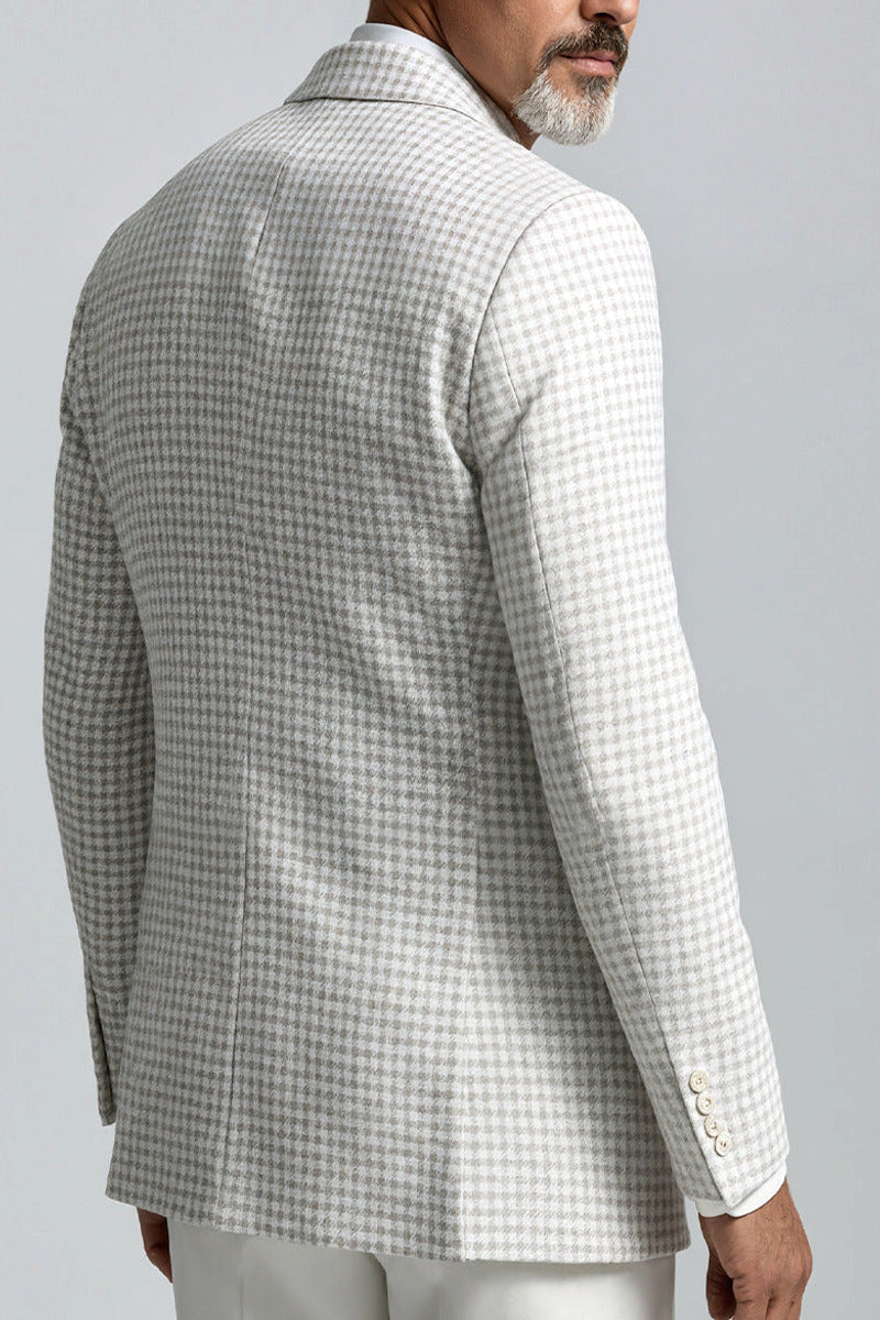 Veltran | Three Piece Suit Houndstooth White – Styled Editorial Shot