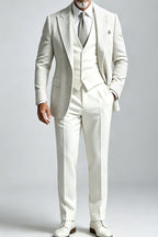 Veltran | Three Piece Suit Houndstooth White – Product Photo