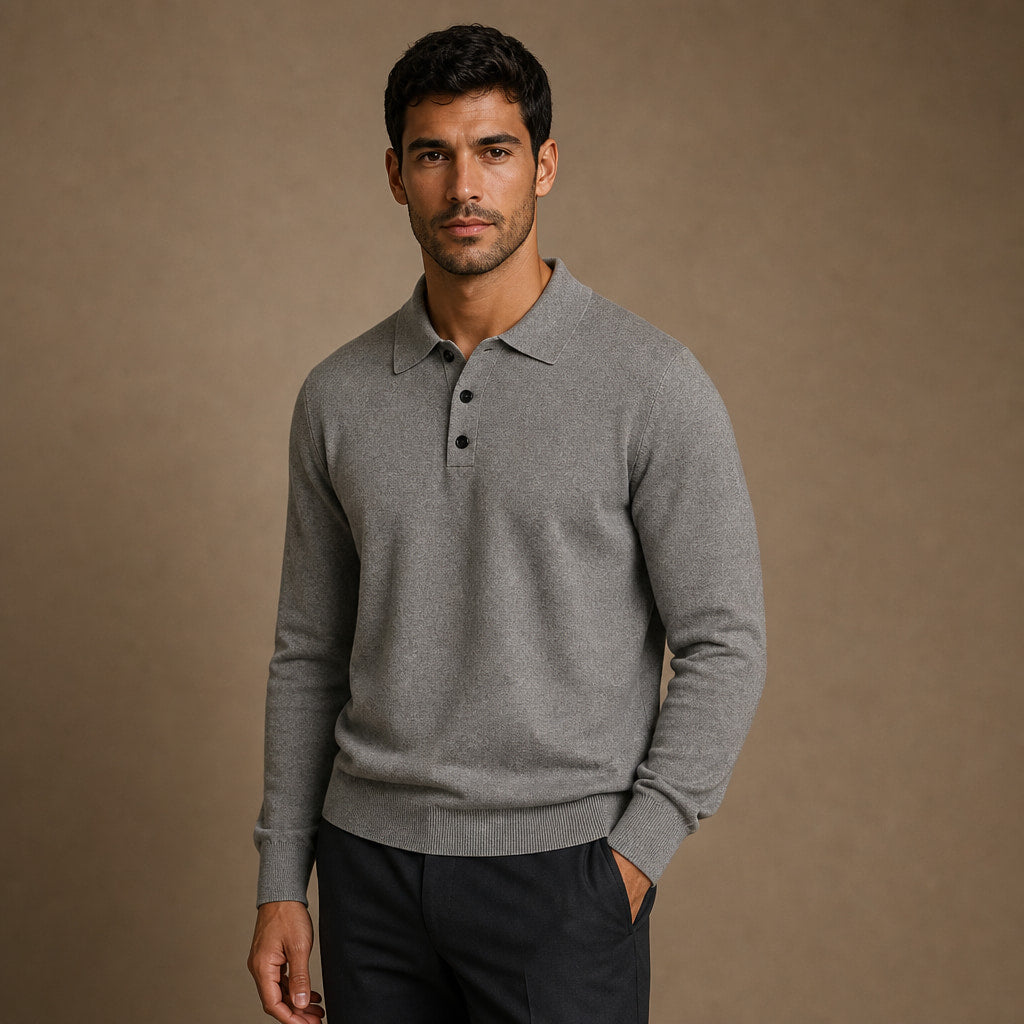 Vernazza Cotton Knit Polo – Side Angle View