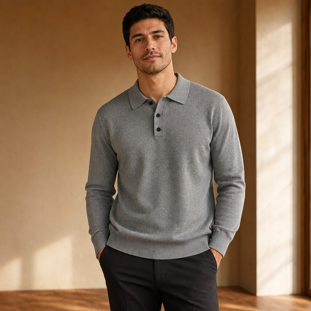 Vernazza Cotton Knit Polo – Styled Editorial Shot